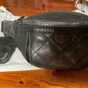 Aimee Kestenberg Quilted Black Leather Bum /Sling bag